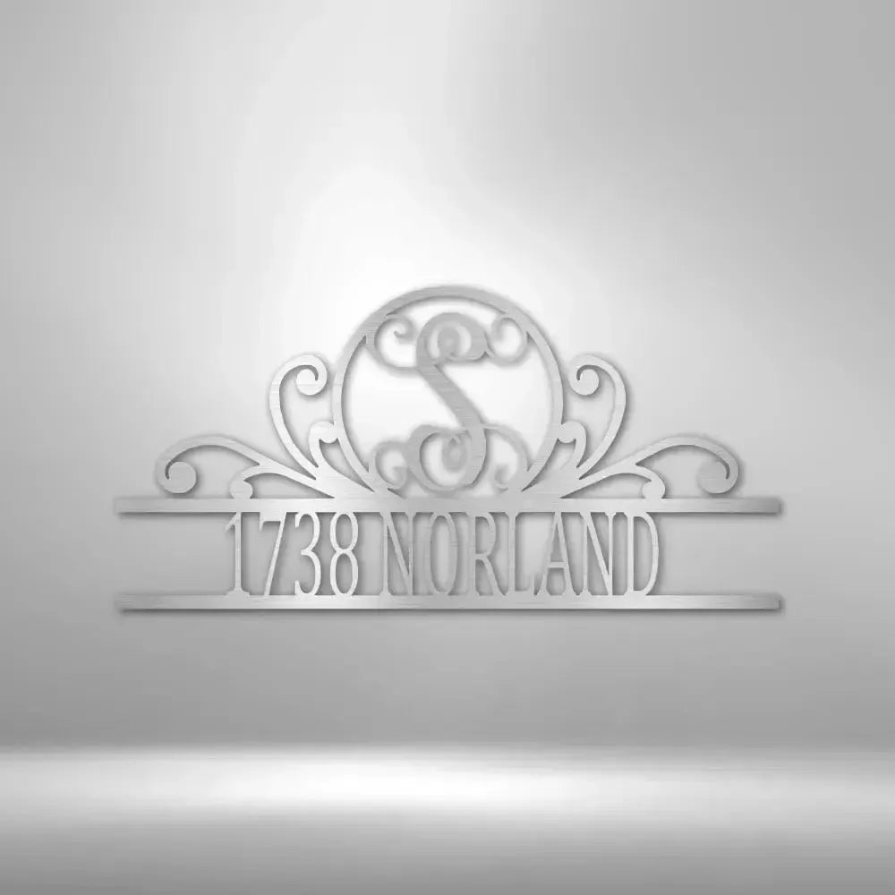 Custom Address Scroll Family Name Metal Art Sign