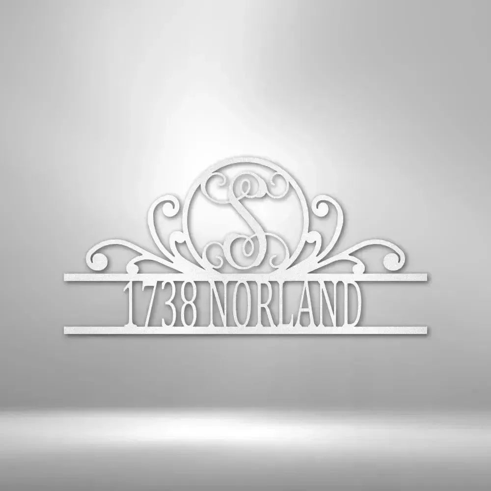 Custom Address Scroll Family Name Metal Art Sign