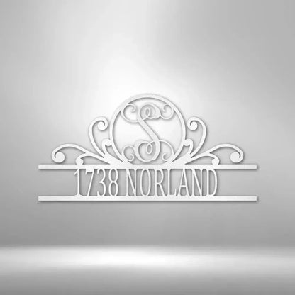 Custom Address Scroll Family Name Metal Art Sign
