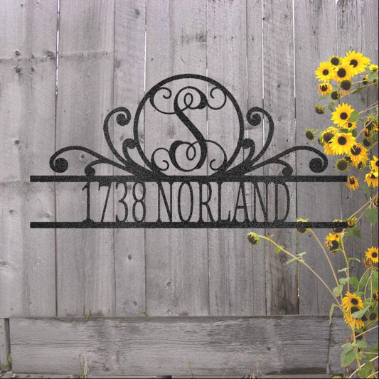 Custom Address Scroll Family Name Metal Art Sign