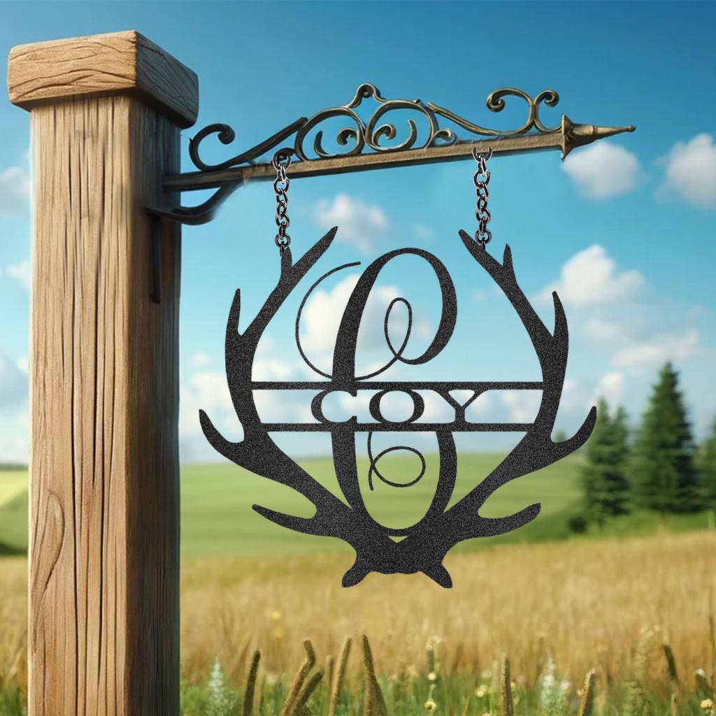 Custom Antler Metal Art Sign