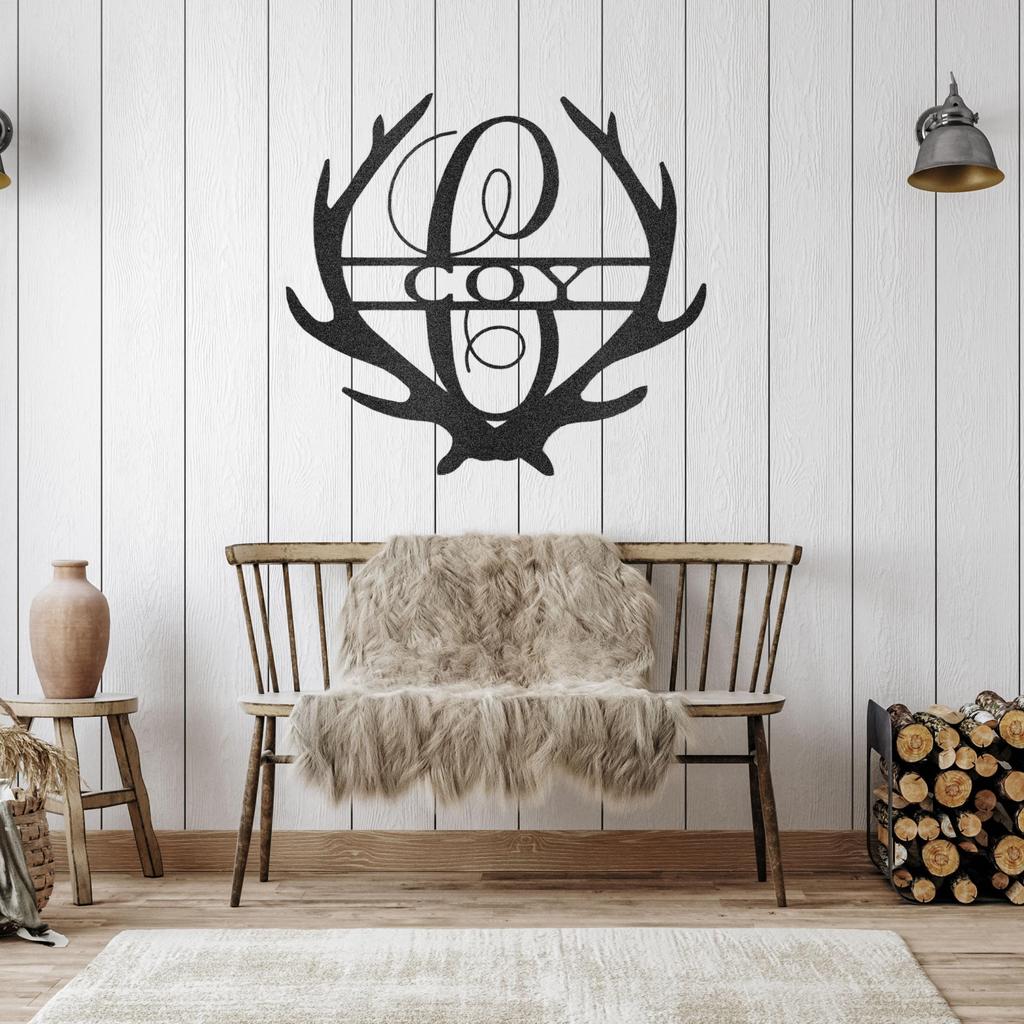 Custom Antler Metal Art Sign