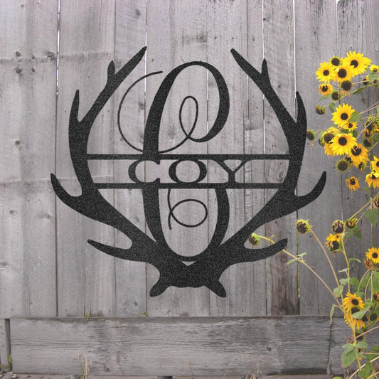Custom Antler Metal Art Sign