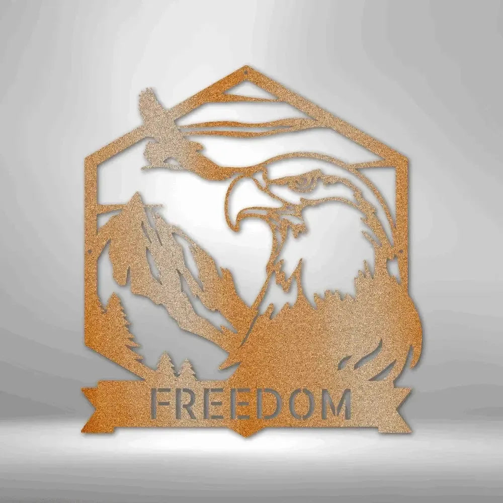 Custom Bald Eagle Freedom Metal Art Sign