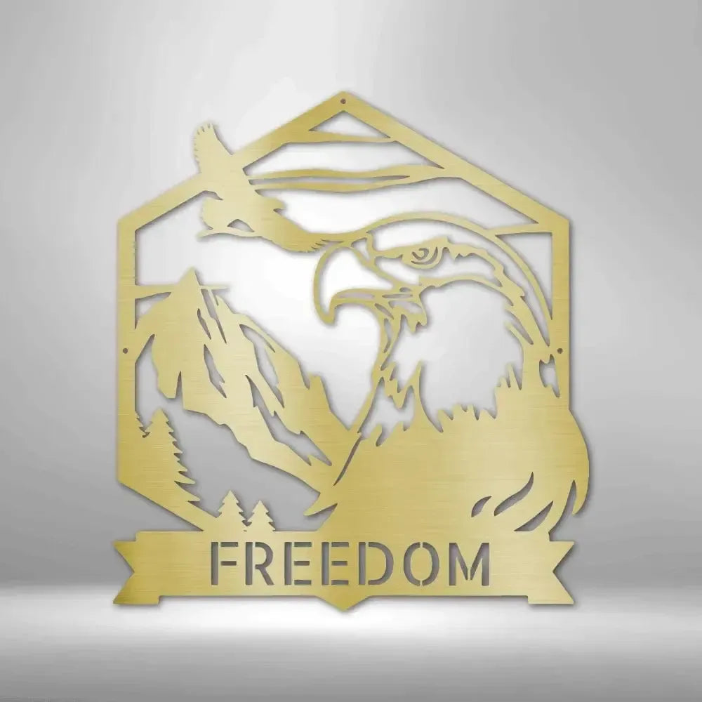 Custom Bald Eagle Freedom Metal Art Sign