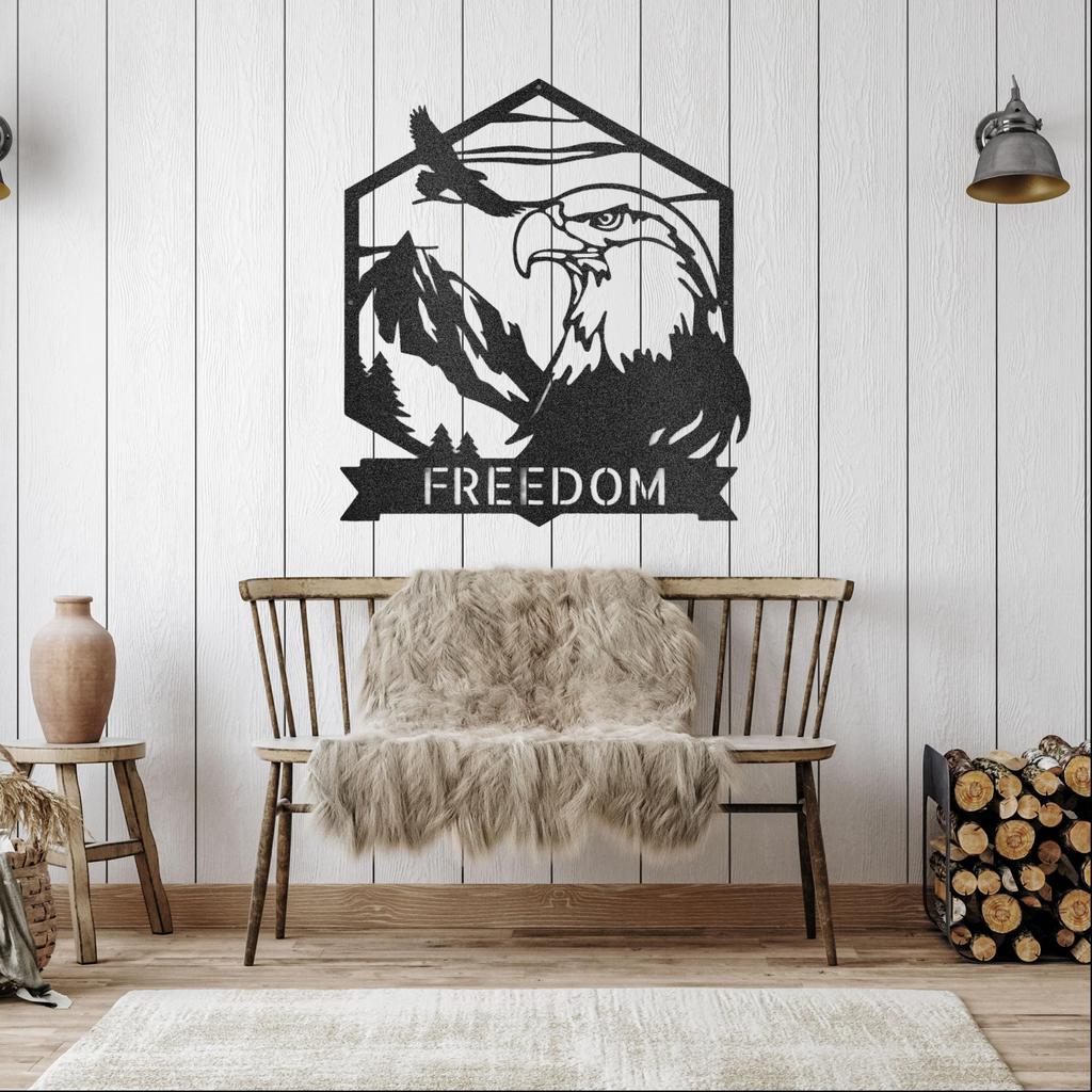 Custom Bald Eagle Freedom Metal Art Sign