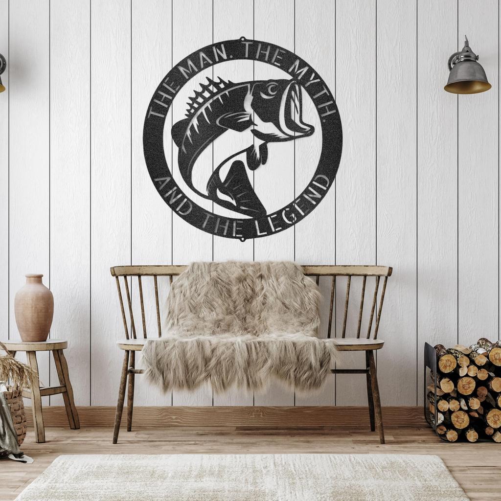Custom Bass Fish Metal Art Sign