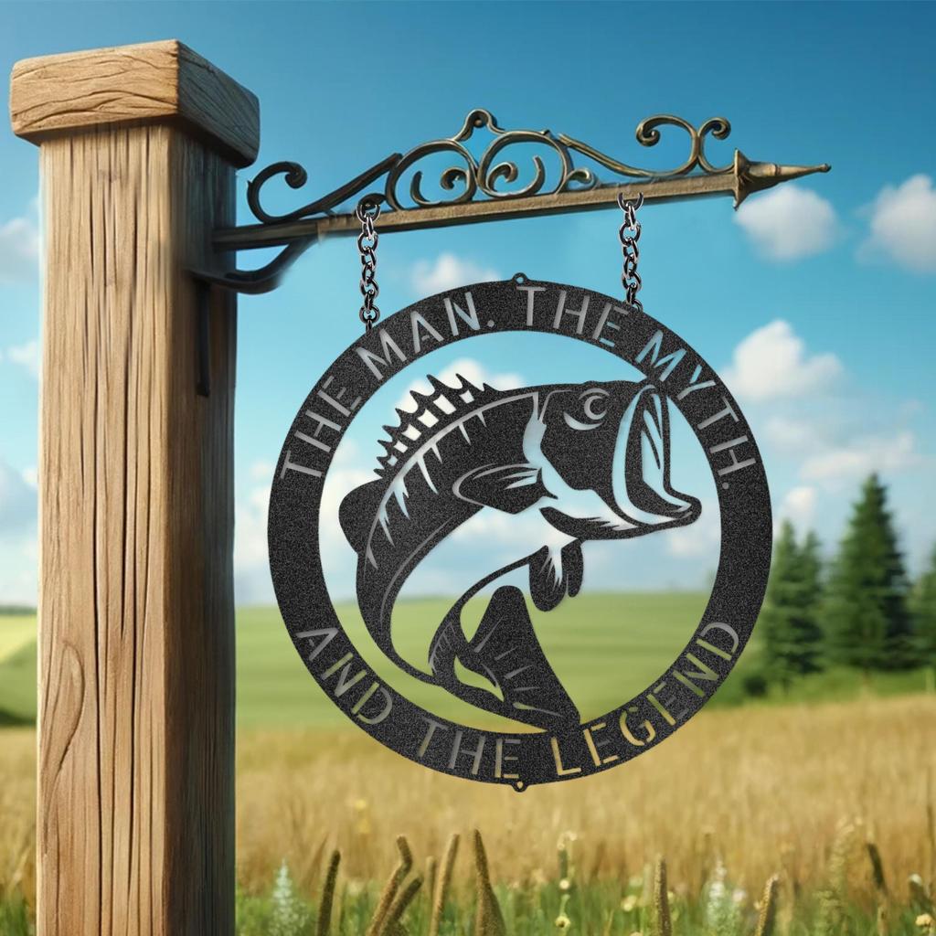 Custom Bass Fish Metal Art Sign