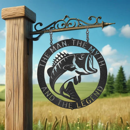 Custom Bass Fish Metal Art Sign