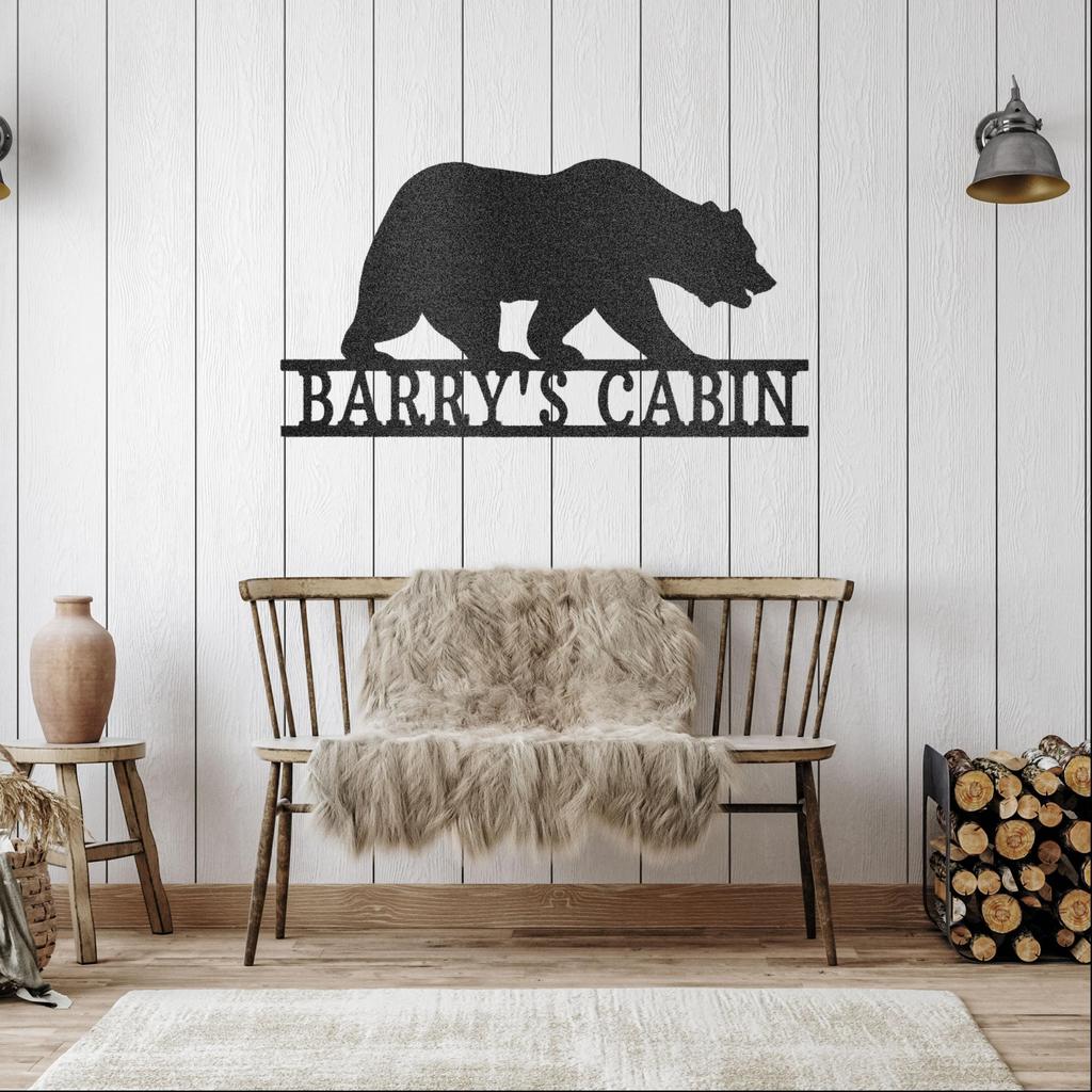 Custom Bear Metal Art Sign