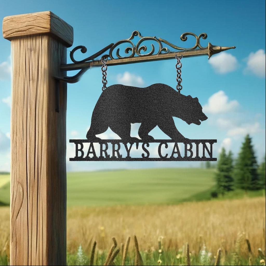 Custom Bear Metal Art Sign