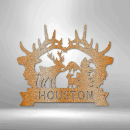 Custom Big Antler Metal Art Sign
