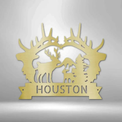 Custom Big Antler Metal Art Sign