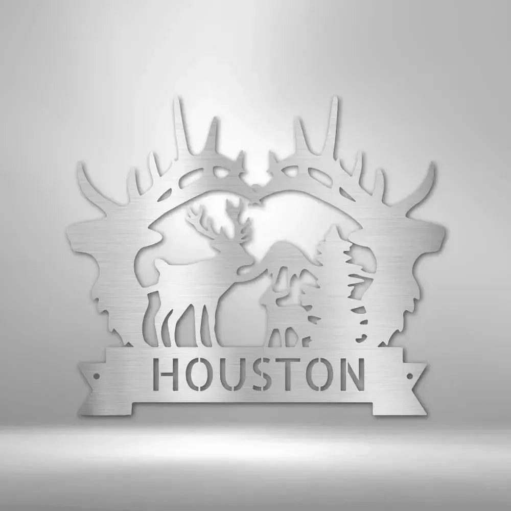 Custom Big Antler Metal Art Sign
