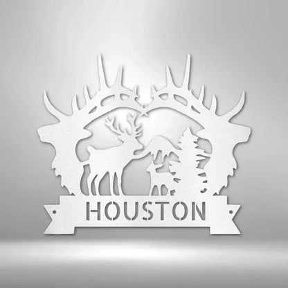 Custom Big Antler Metal Art Sign