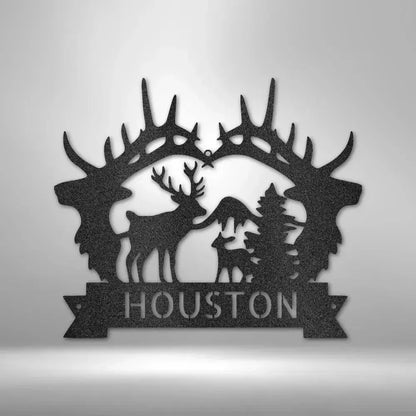 Custom Big Antler Metal Art Sign