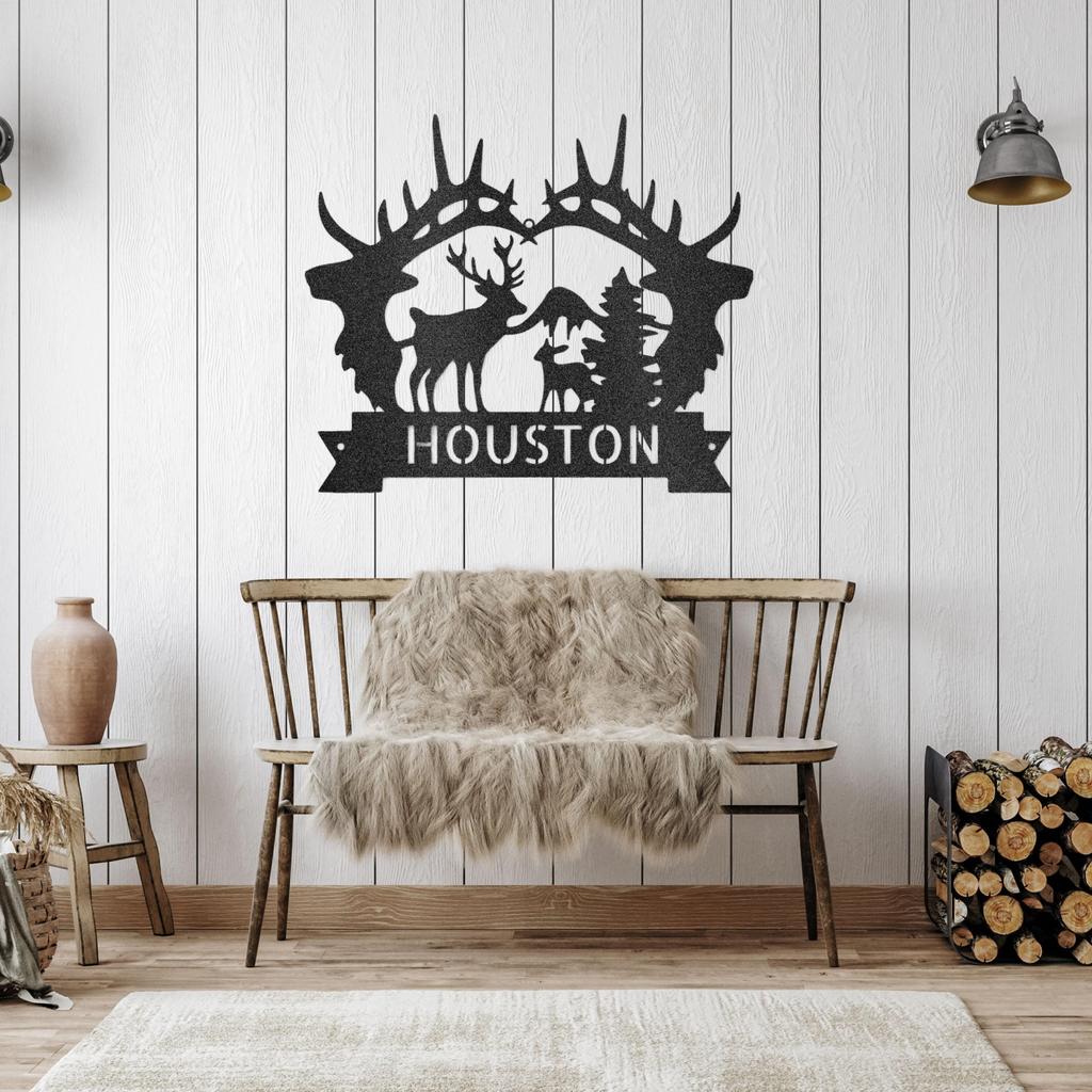 Custom Big Antler Metal Art Sign