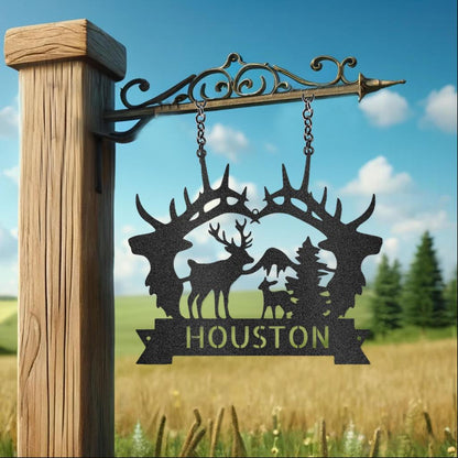 Custom Big Antler Metal Art Sign