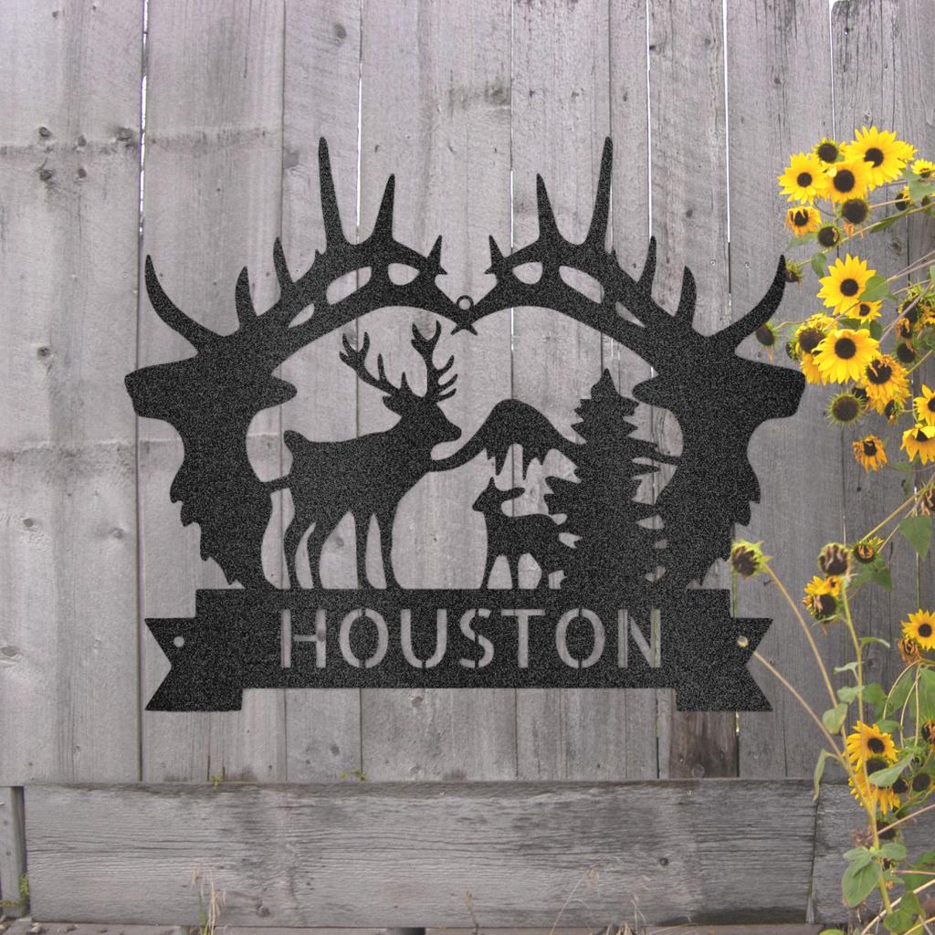 Custom Big Antler Metal Art Sign