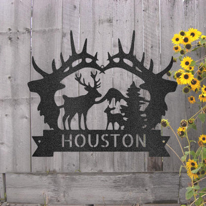 Custom Big Antler Metal Art Sign