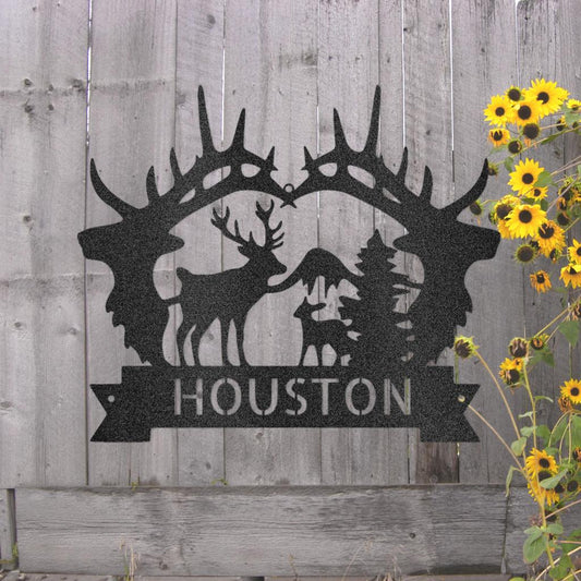 Custom Big Antler Metal Art Sign
