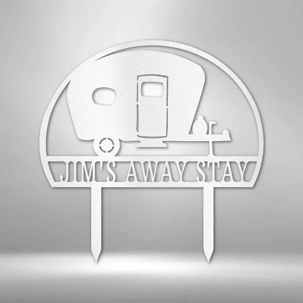Custom Camper Yard Stake Metal Art Sign