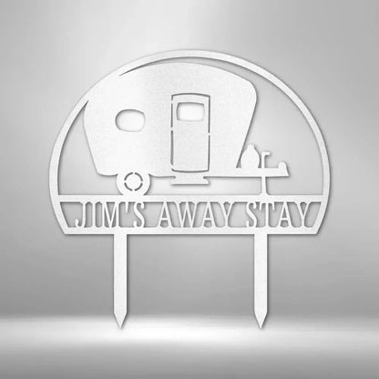 Custom Camper Yard Stake Metal Art Sign