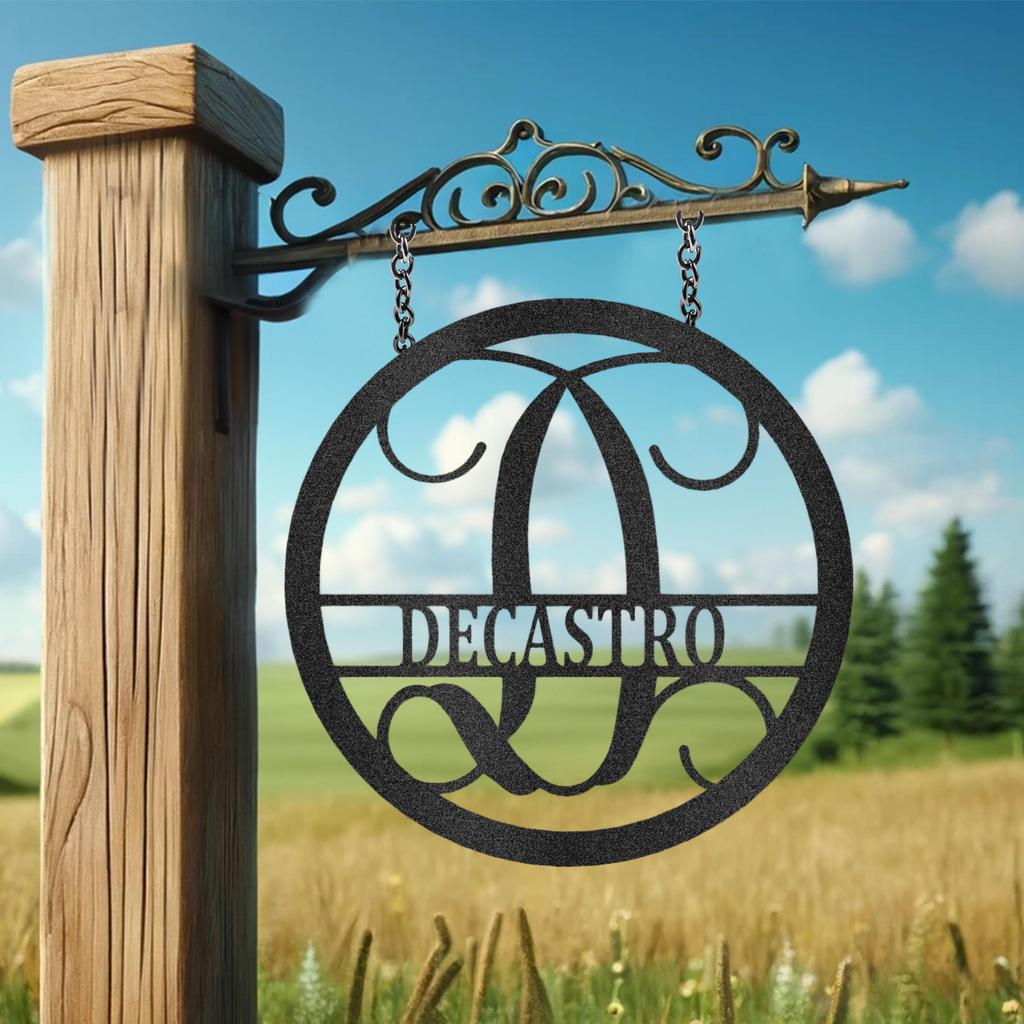 Custom Circle Vine Metal Art Sign