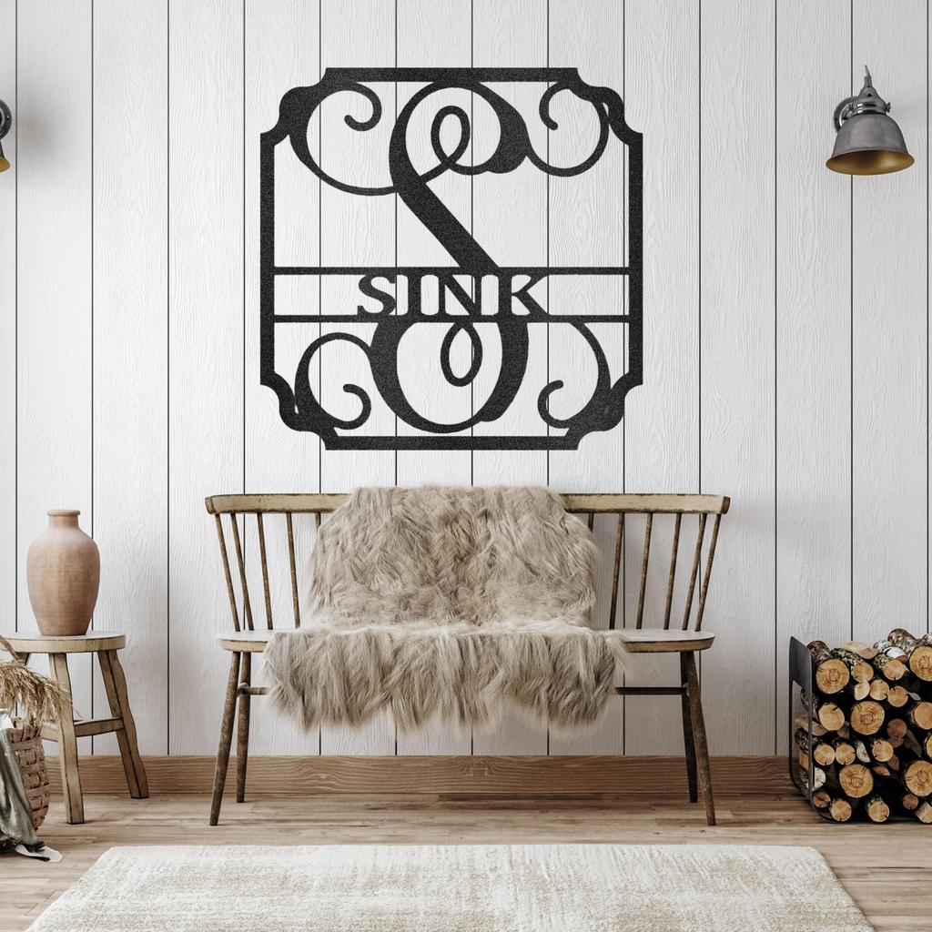Custom Classic Family Name Metal Art Sign