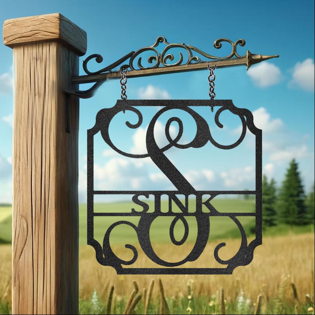 Custom Classic Family Name Metal Art Sign