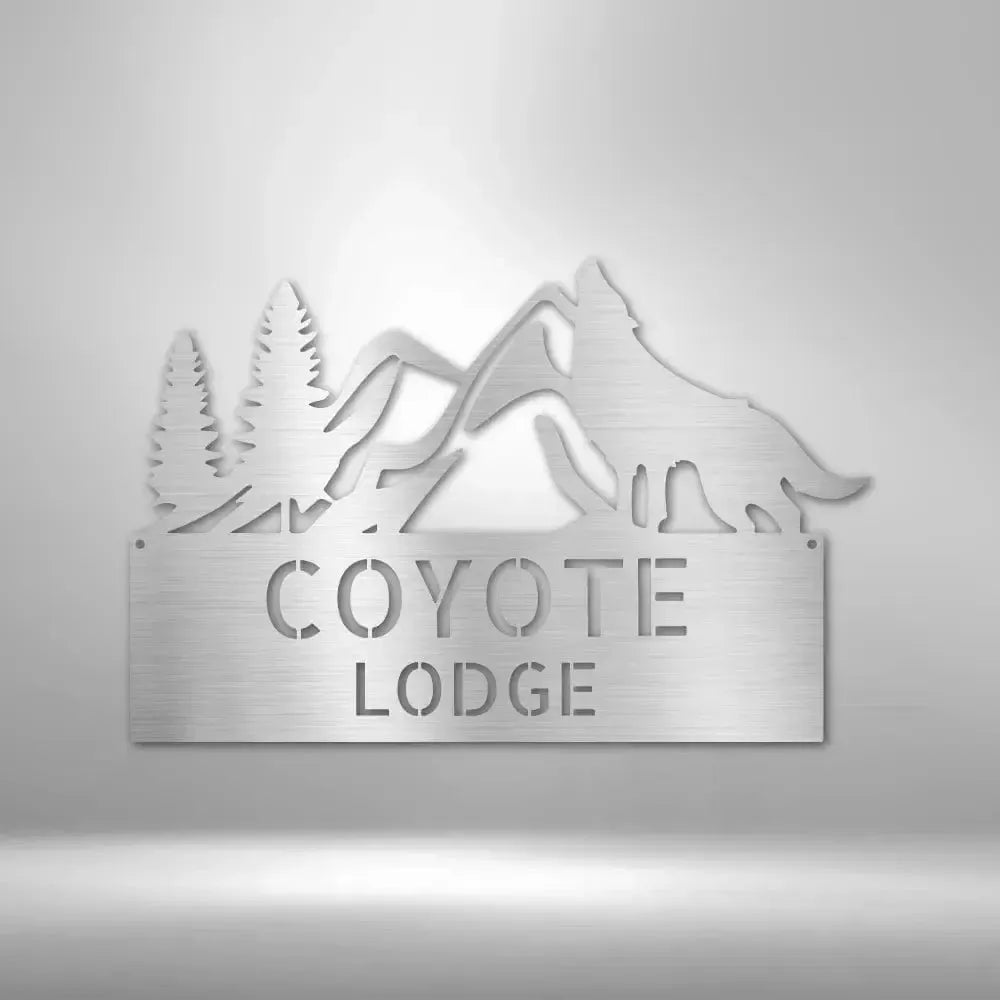 Custom Coyote Metal Art Sign