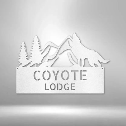 Custom Coyote Metal Art Sign