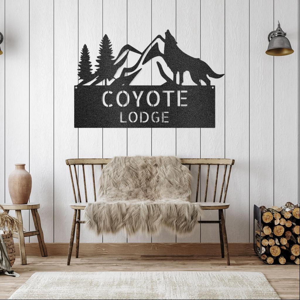 Custom Coyote Metal Art Sign
