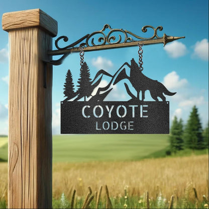 Custom Coyote Metal Art Sign