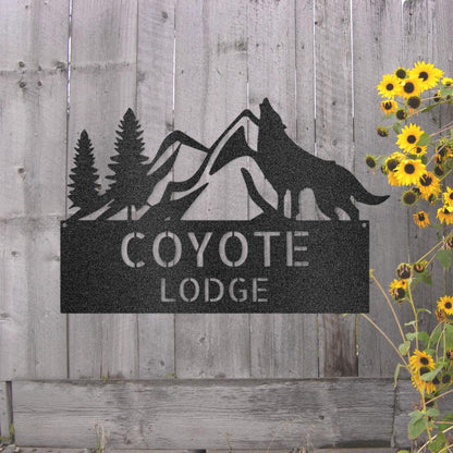 Custom Coyote Metal Art Sign