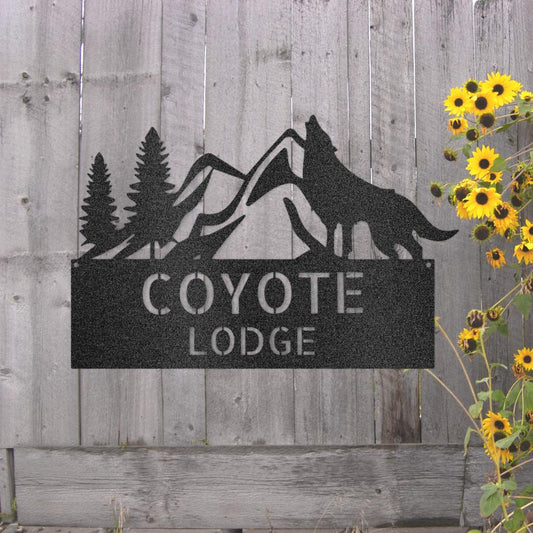 Custom Coyote Metal Art Sign
