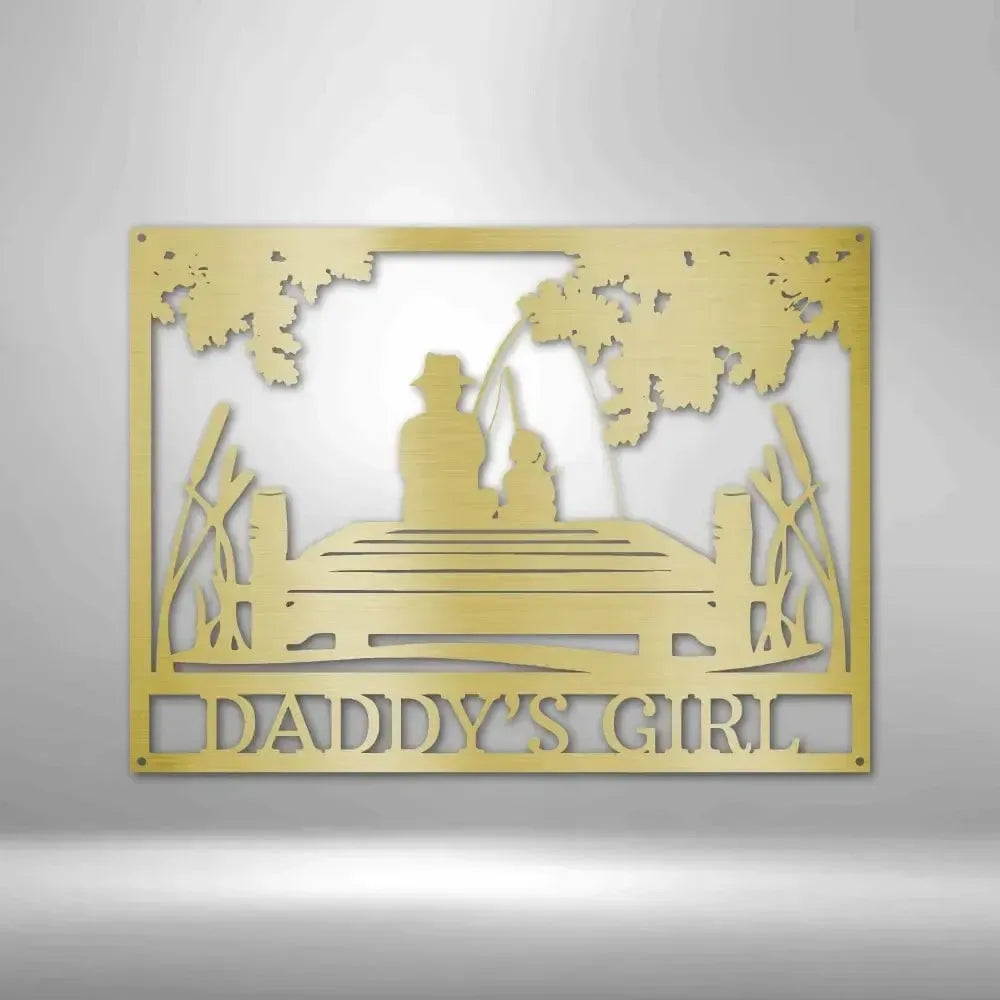 Custom Dad Daughter Quality Time Metal Art Sign