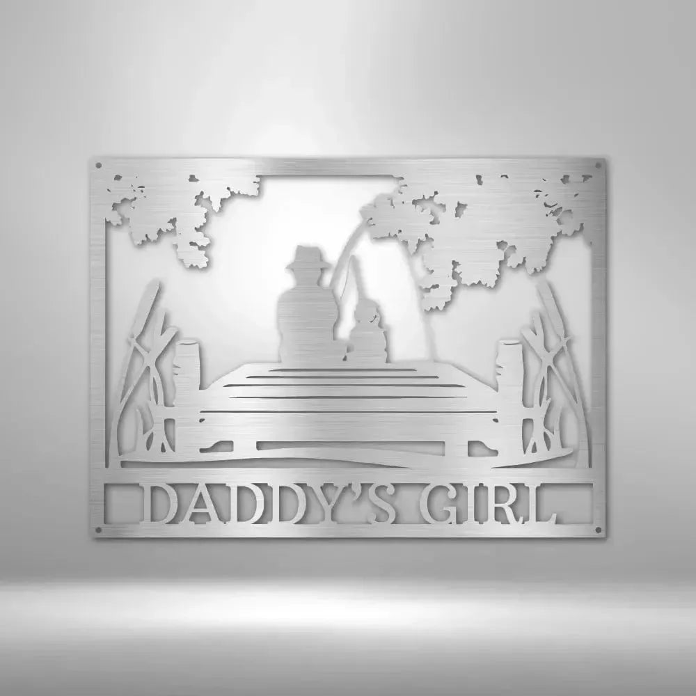 Custom Dad Daughter Quality Time Metal Art Sign