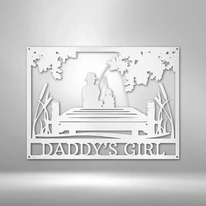 Custom Dad Daughter Quality Time Metal Art Sign