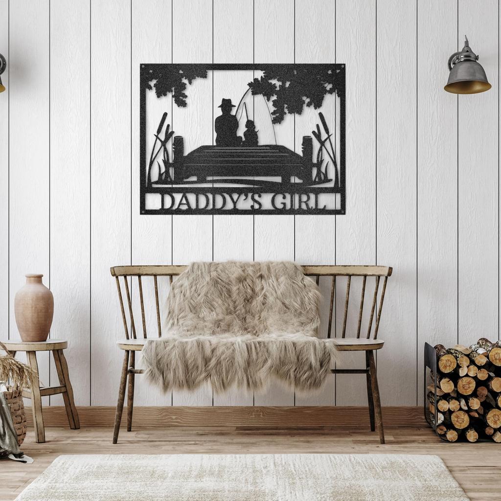 Custom Dad Daughter Quality Time Metal Art Sign