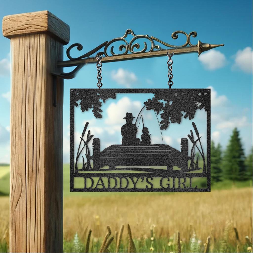 Custom Dad Daughter Quality Time Metal Art Sign