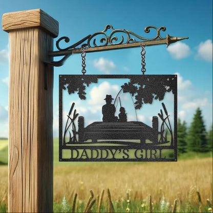Custom Dad Daughter Quality Time Metal Art Sign