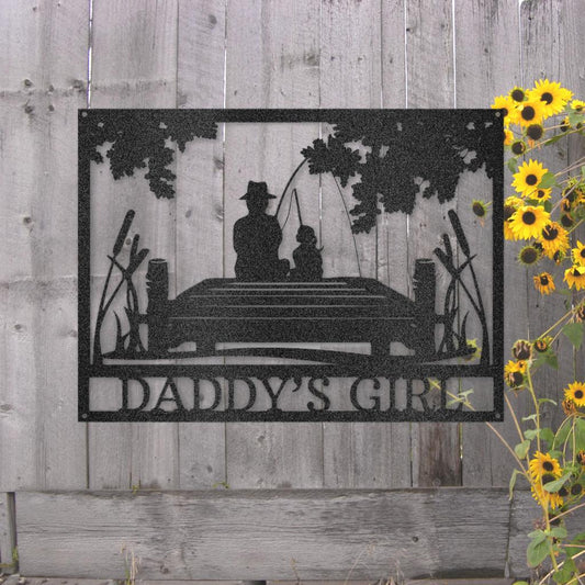 Custom Dad Daughter Quality Time Metal Art Sign