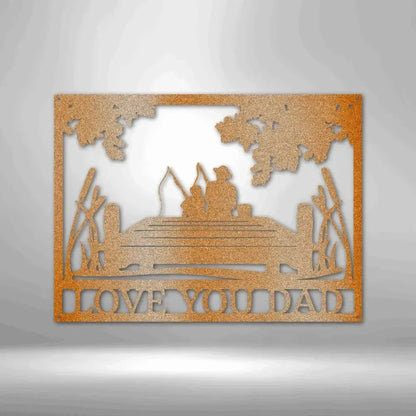 Custom Dad Son Fishing Buddies Metal Art Sign