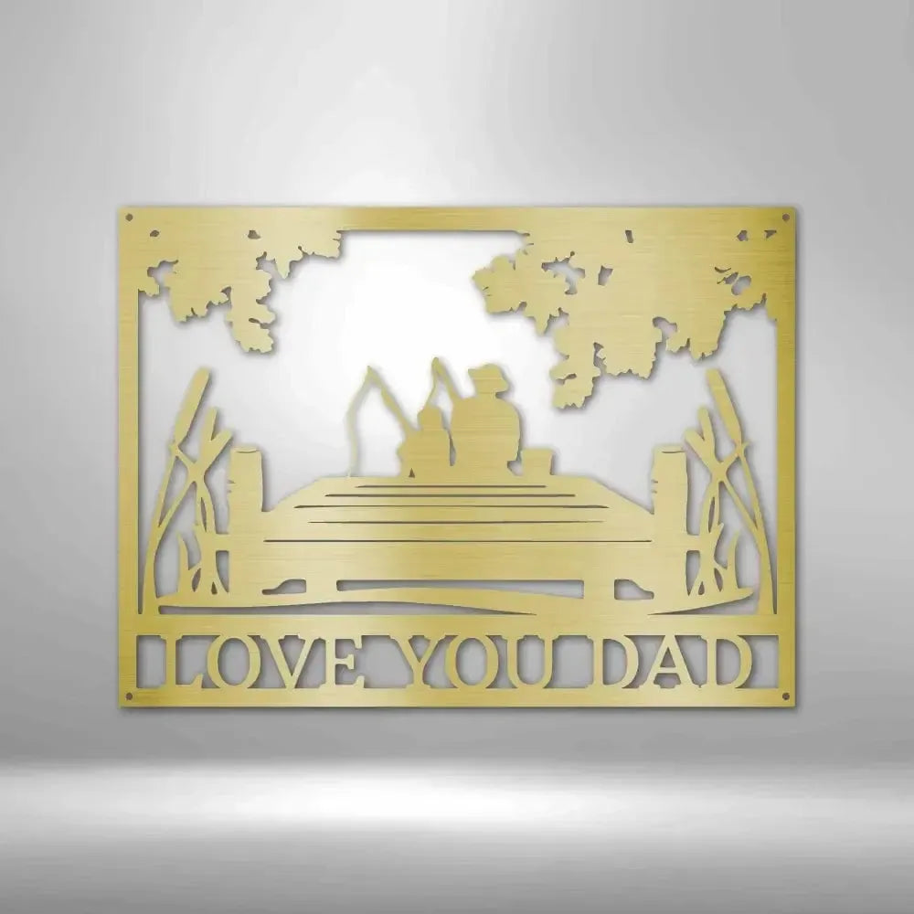 Custom Dad Son Fishing Buddies Metal Art Sign