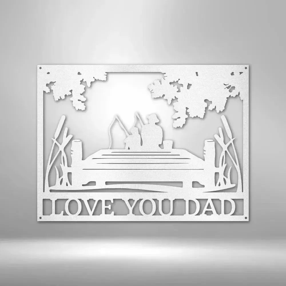 Custom Dad Son Fishing Buddies Metal Art Sign