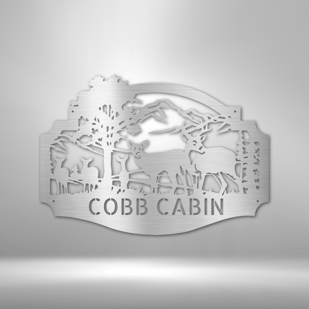 Custom Deer Family Metal Art Sign