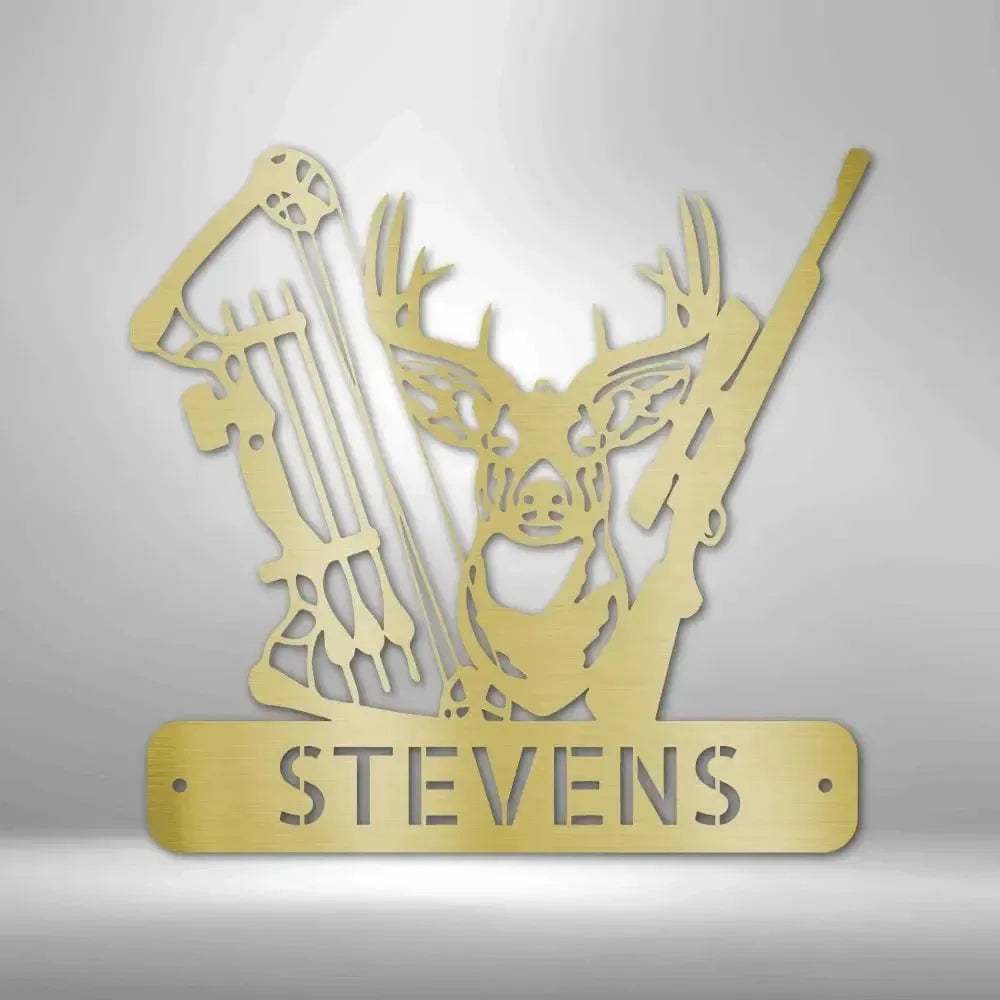 Custom Deer Hunter Metal Art Sign