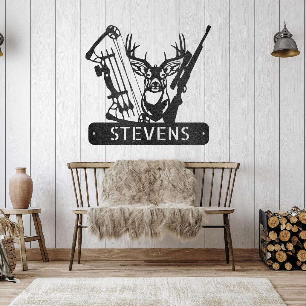 Custom Deer Hunter Metal Art Sign