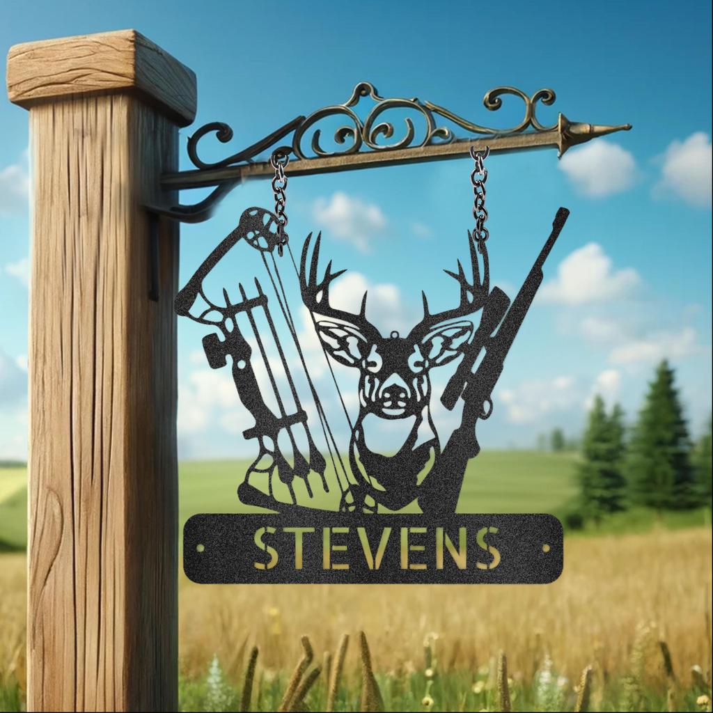 Custom Deer Hunter Metal Art Sign